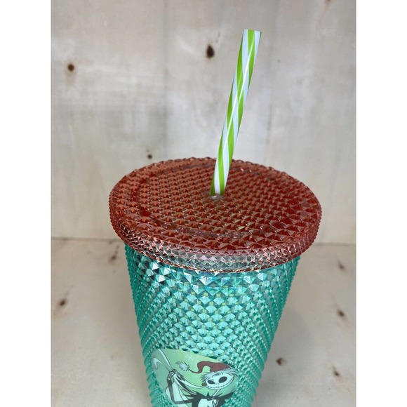 20 oz Jack and Zero Studded Tumbler Ice Green and Red Nightmare Before Christmas - Picture 4 of 7